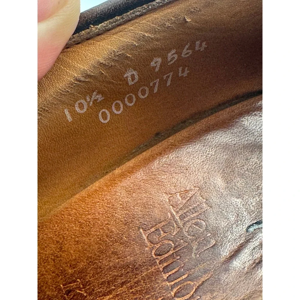 Allen Edmonds Kennett Brown Leather Split Toe Derby Shoes Mens 10.5 D 9564
